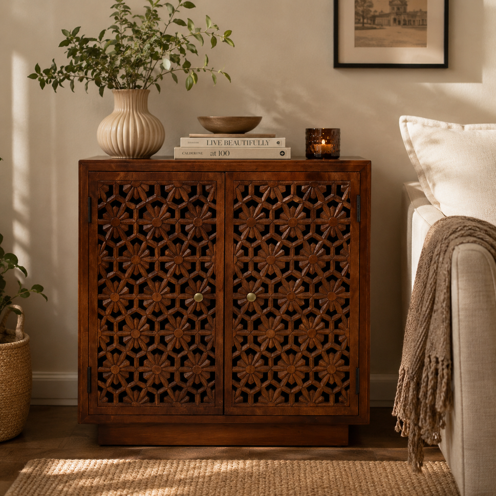 Eva Hand Carved Cabinet