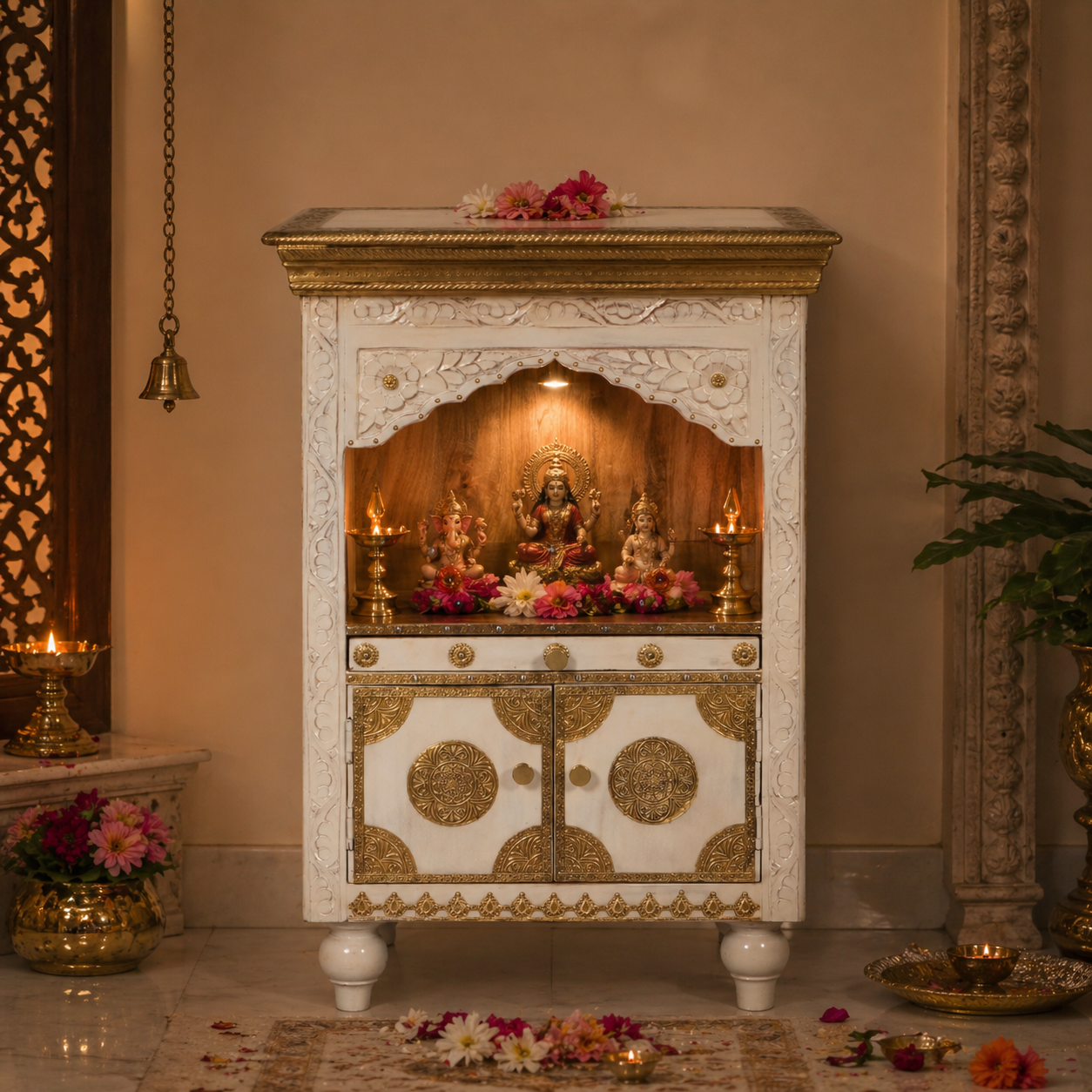 Diya Wooden Mandir