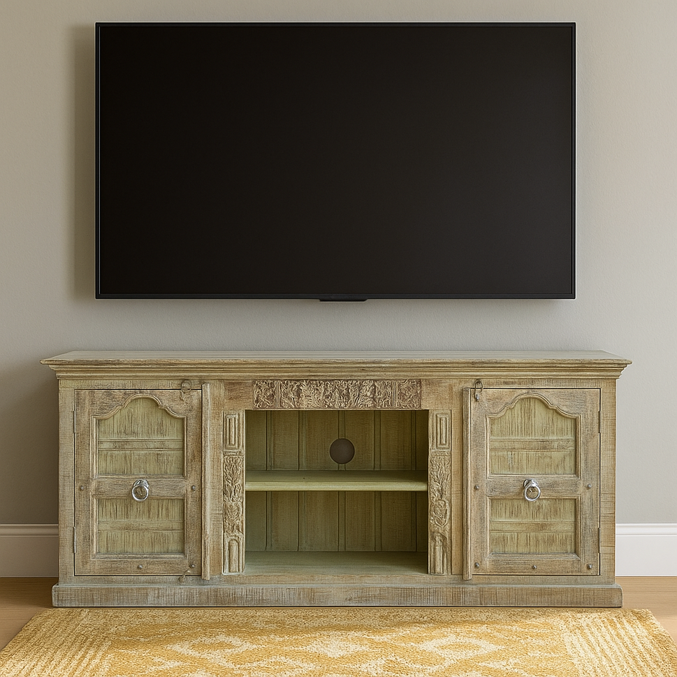 Erik Hand Carved Wooden TV Cabinet