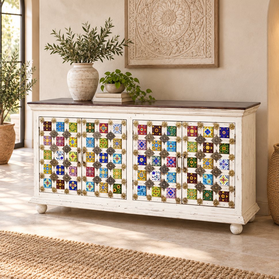Yasmin Hand Carved Wooden Sideboard
