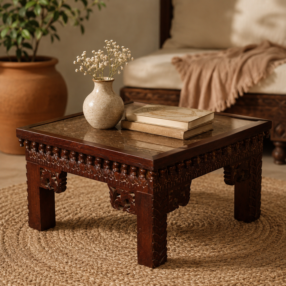 Jimmy Hand Carved Coffee Table