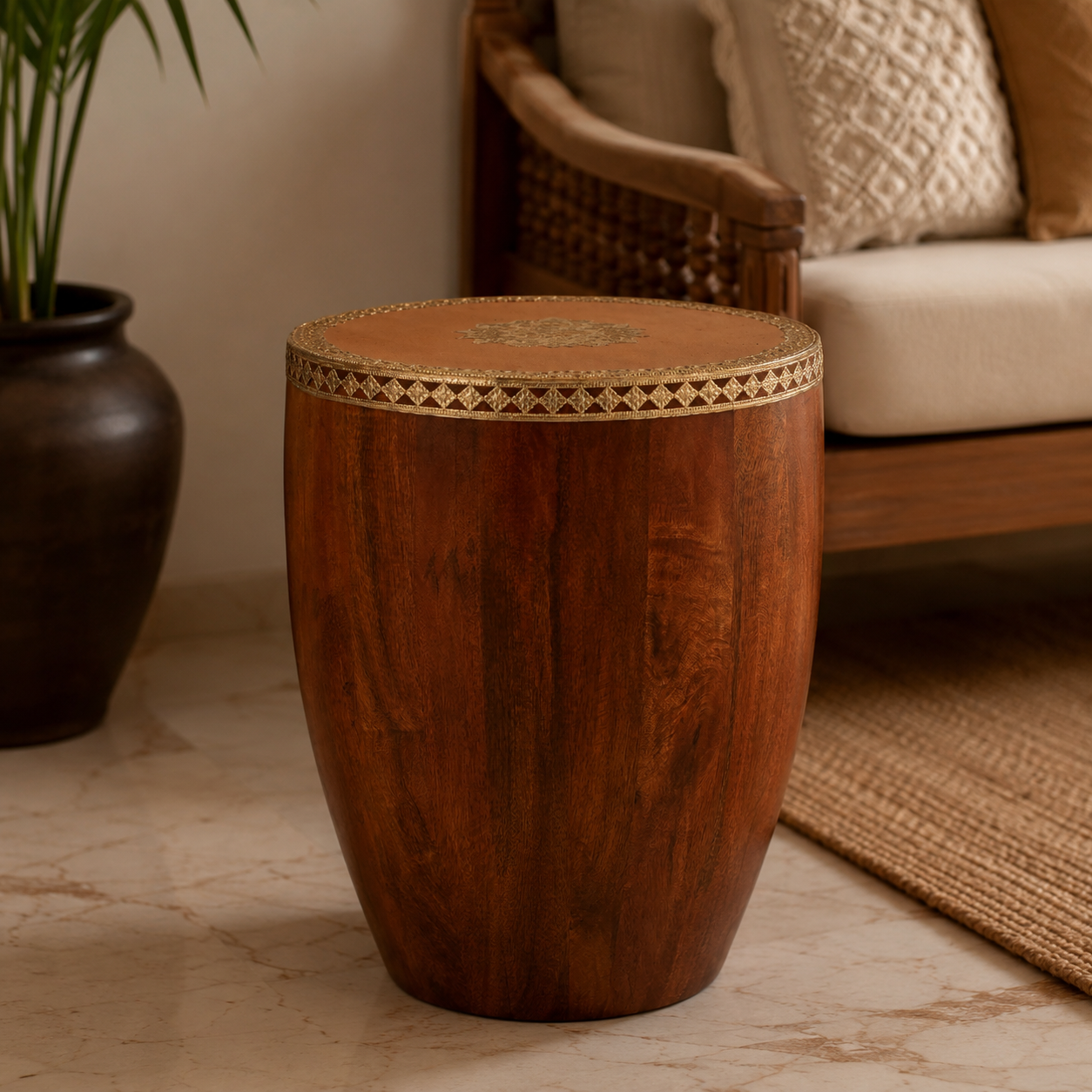 Imara Brass Fitted Side table