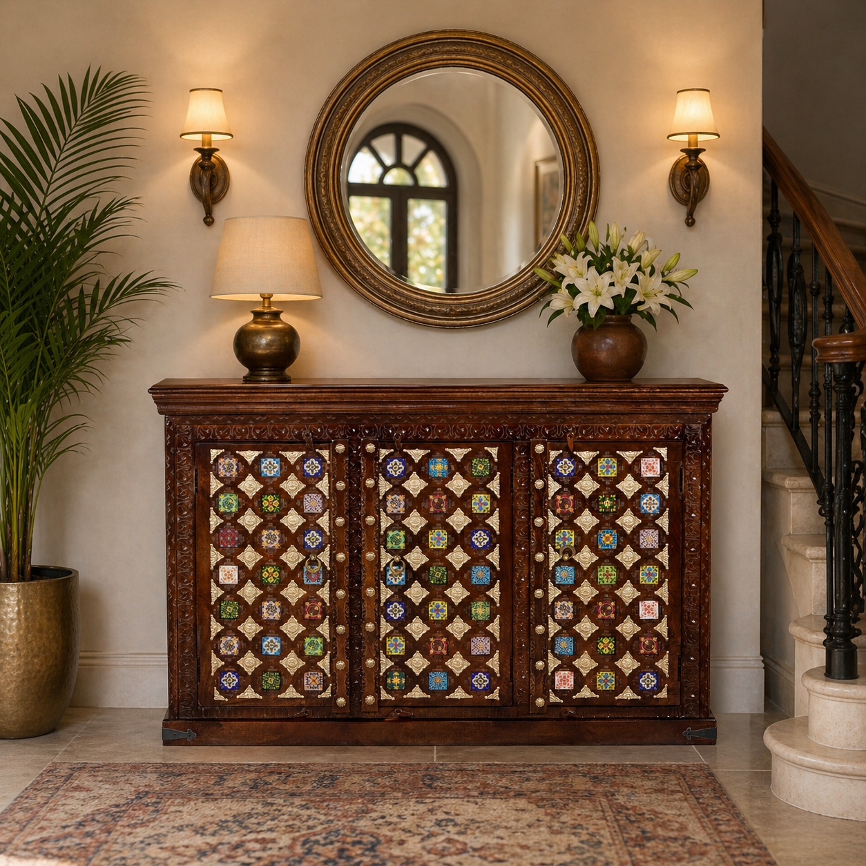 Isabella Hand Carved Wooden Sideboard