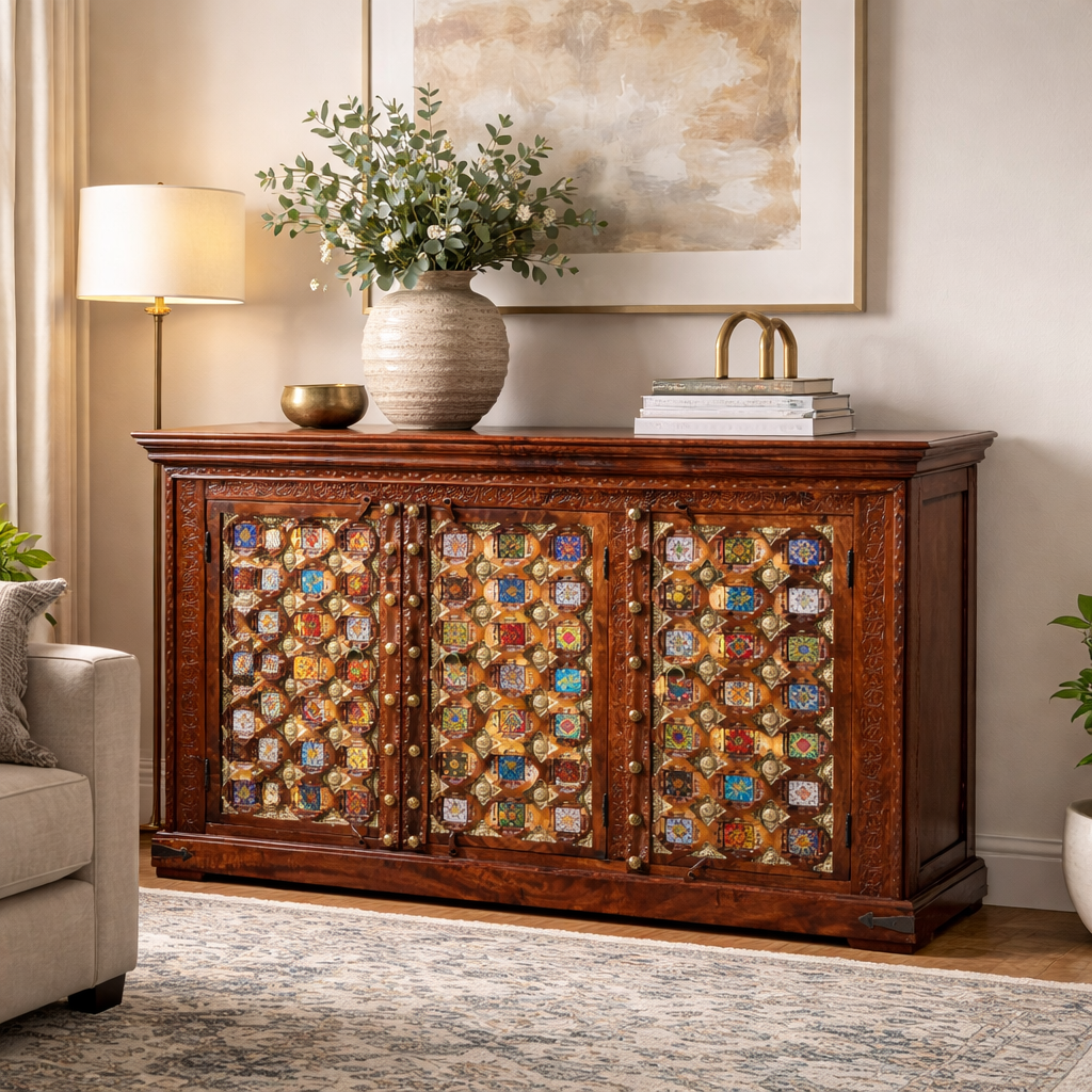 Andrew Hand Carved Wooden Sideboard