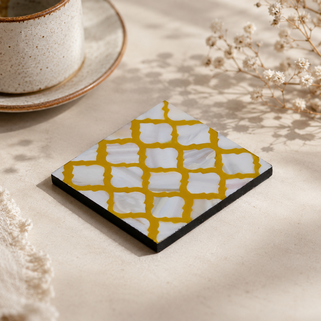 Wesley Mother of Pearl Inlay Coaster